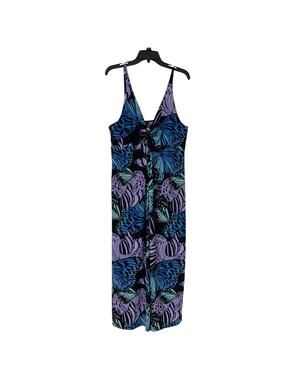 Mix It XL Adj Spaghetti Strap Butterfly Print Maxi Dress Knotted Empire V Neck